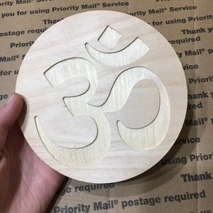 5.5" Wooden OM symbol wall art home deco